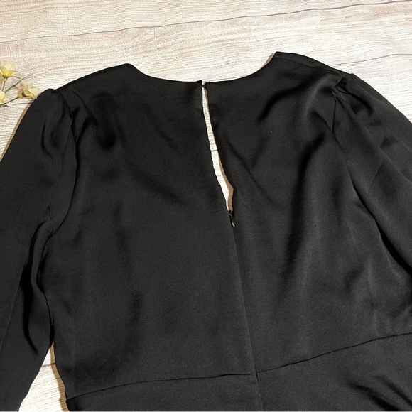 EXPRESS Long Sleeve Surplice Fit And Flare Dress - Picture 8 of 16